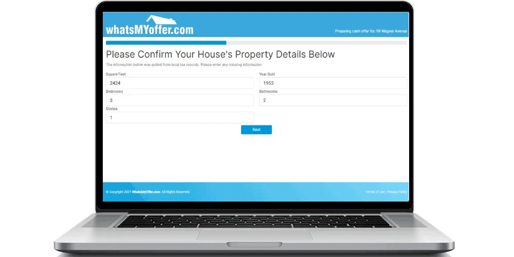Verify your property details to get an instant cash offer on your home.